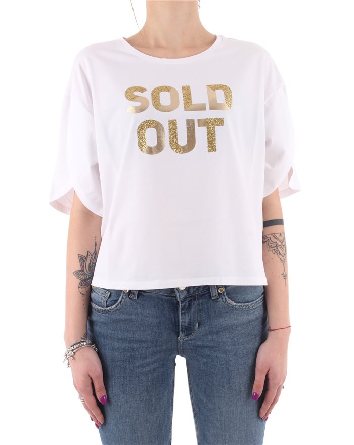 LIU-JO t-shirt bianca in cotone stampa "Sold out"