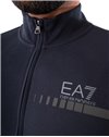 EA/ felpa uomo Emporio Armani blu con cerniera e tasche