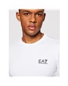 EA7 t-shirt uomo a maniche lunghe bianca COTONE logo nero