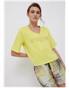 LIU-JO t-shirt donna giallo 100% cotone stampa "Attractive"