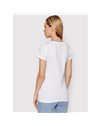 LIU-JO t-shirt donna bianca con logo floreale e strass