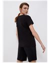 LIU-JO t-shirt donna nera con logo e strass