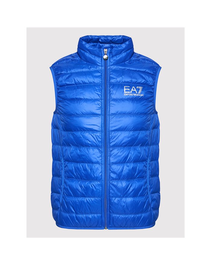 EA7 giacca uomo gilet piumino smanicato BLU elettrico con zip