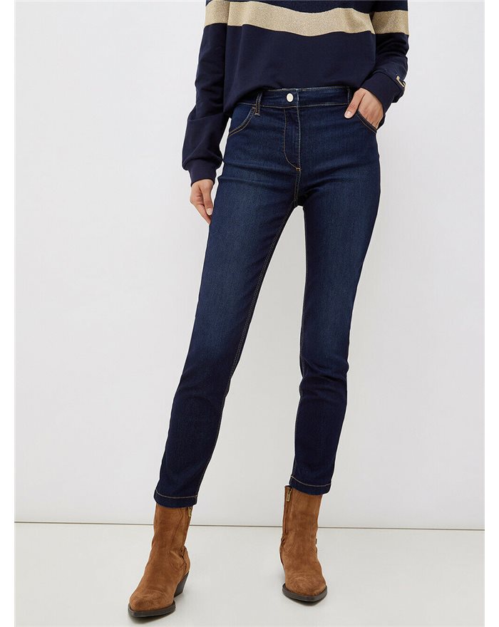LIU-JO jeans donna denim lavaggio scuro slim fit 5 tasche