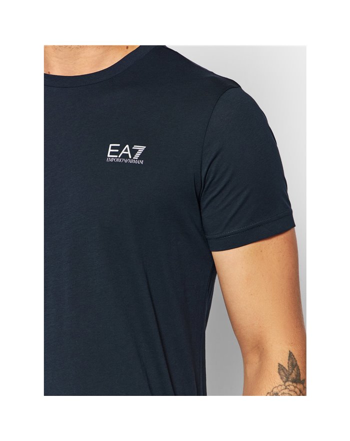 EA7 t-shirt uomo EMPORIO ARMANI BLU 100% cotone con logo 