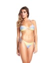 COTAZUR Bikini Triangolo Degradè in lurex giallo/azzurro, costume due pezzi