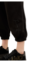 LIU-JO pantalone donna in felpa di cotone stretch NERO due tasche