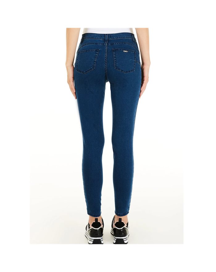 LIU-JO jeans donna blu scuro, elasticizzato vestibilità slim. TA1227 D4634