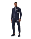 EA7 tuta ARMANI blu navy logo a contrasto felpa e pantalone in cotone