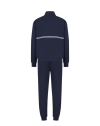 EA7 tuta ARMANI blu navy logo a contrasto felpa e pantalone in cotone