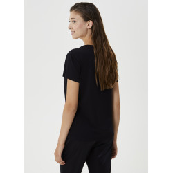 T-shirt LIU-JO mezza manica, girocollo nera con scritte frontali stampate