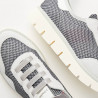 PANCHIC scarpe donna slip on P05W14006NS8 grigio chiaro nero lacci elasticizzati tessuto nylon  