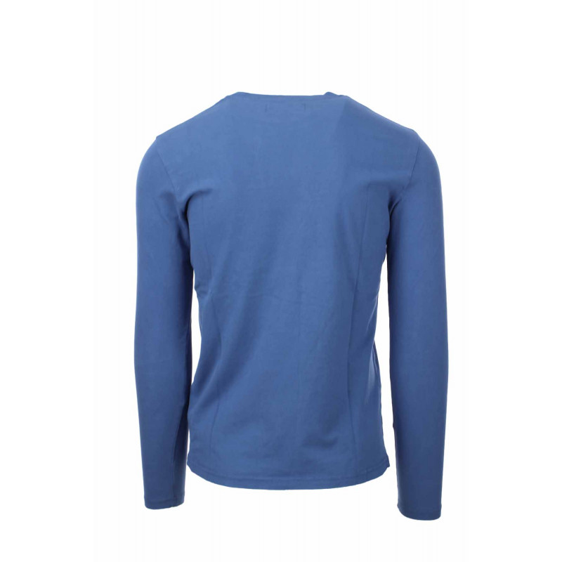 MC2 SAINT BARTH t-shirt a maniche lunghe blu avio stampa ST. BARTH SKI CLUB