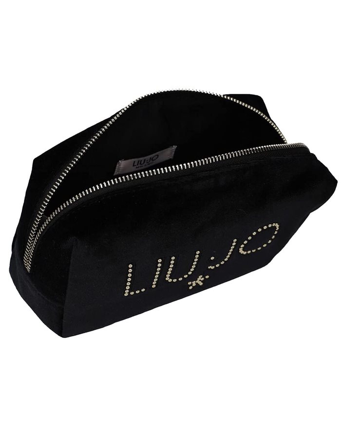 LIU-JO Pocchette nera con logo e strass